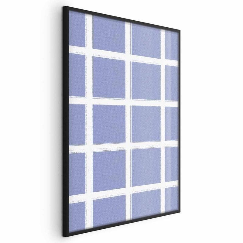 Poster - White Lines - a grid with large gaps on a blue background in Poster e stampe Collezione Casa - Trebisacce, commercioVirtuoso.it