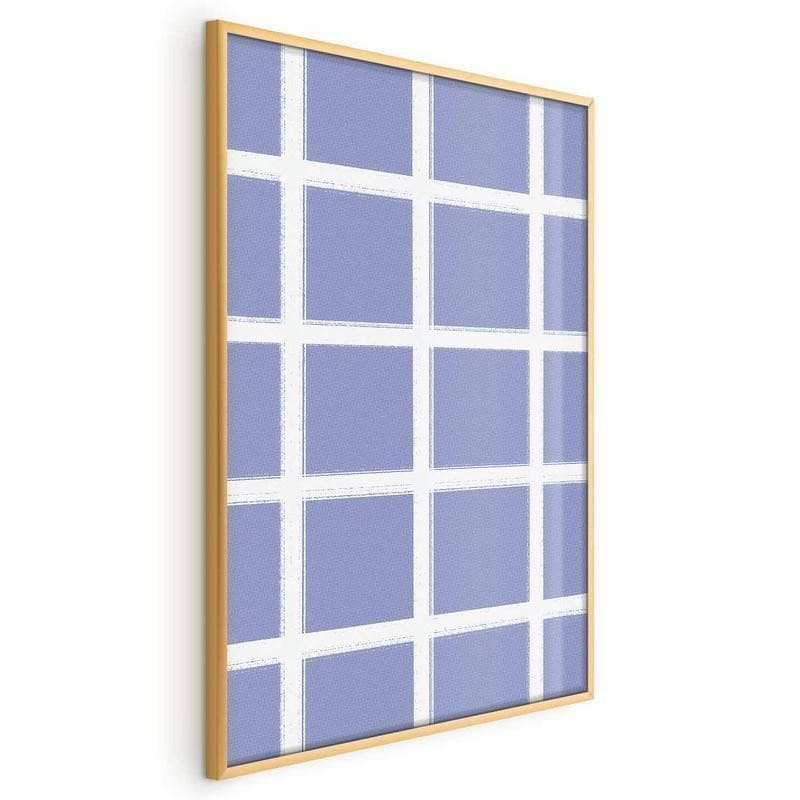 Poster - White Lines - a grid with large gaps on a blue background in Poster e stampe Collezione Casa - Trebisacce, commercioVirtuoso.it