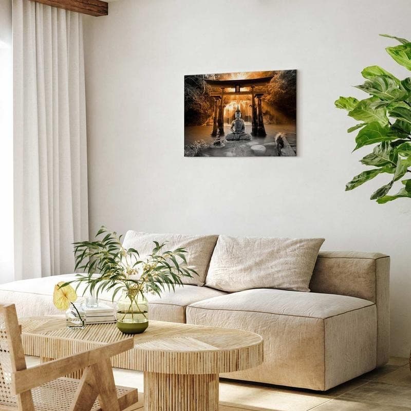 Quadro Buddha Smile (1 Part) Wide Orange in Poster e stampe Collezione Casa - Trebisacce, commercioVirtuoso.it
