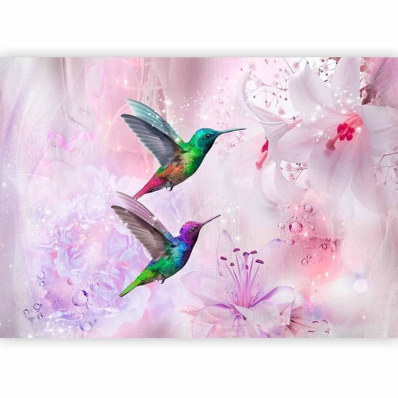 Fotomurale Colourful Hummingbirds (Purple) in Carta da parati Collezione Casa - Trebisacce, commercioVirtuoso.it