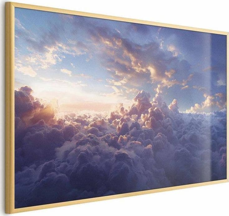 Poster - Sun in Hiding: The Golden Face of the Sky Over the Cloudy Sea in Poster e stampe Collezione Casa - Trebisacce, commercioVirtuoso.it