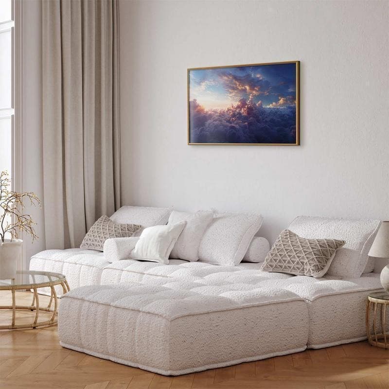 Poster - Sun in Hiding: The Golden Face of the Sky Over the Cloudy Sea in Poster e stampe Collezione Casa - Trebisacce, commercioVirtuoso.it