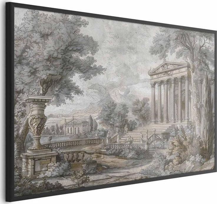 Poster - Temple on the Hill - Greek Architecture in Muted Tones in Poster e stampe Collezione Casa - Trebisacce, commercioVirtuoso.it