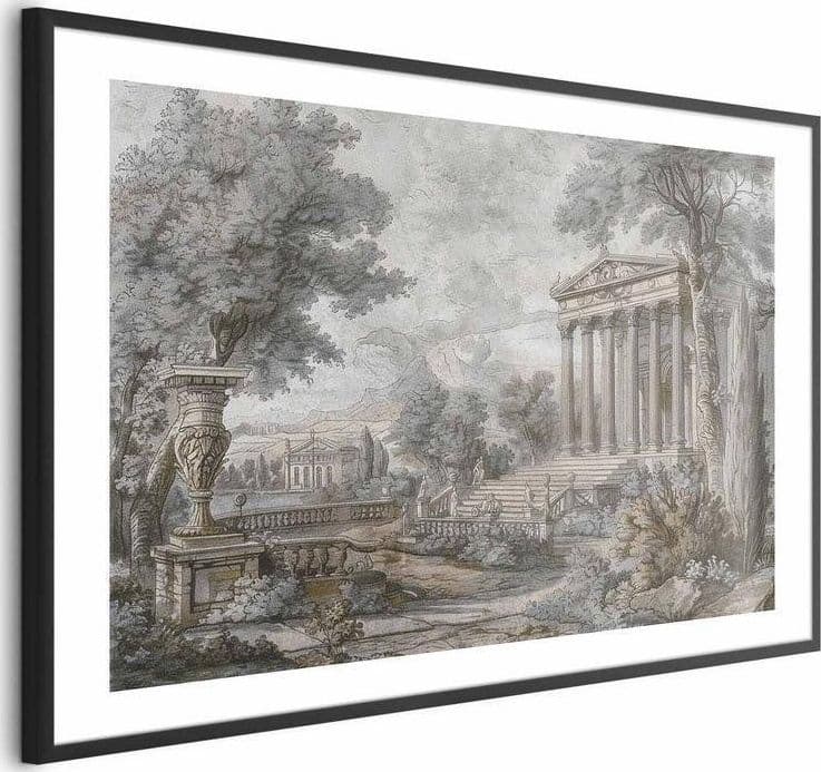 Poster - Temple on the Hill - Greek Architecture in Muted Tones in Poster e stampe Collezione Casa - Trebisacce, commercioVirtuoso.it