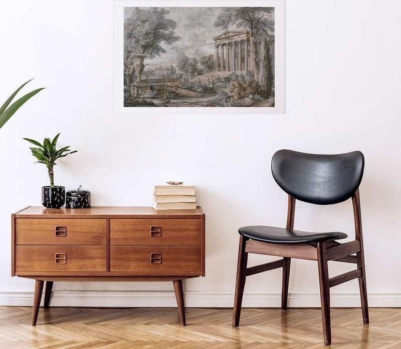 Poster - Temple on the Hill - Greek Architecture in Muted Tones in Poster e stampe Collezione Casa - Trebisacce, commercioVirtuoso.it