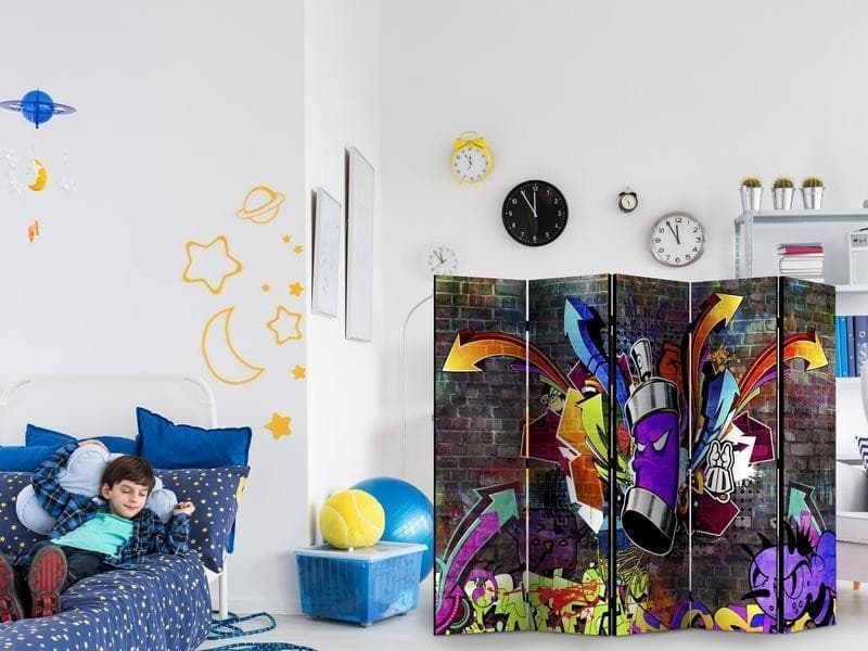 Paravento Graffiti: Colourful attack II [Room Dividers] in Paraventi Collezione Casa - Trebisacce, commercioVirtuoso.it