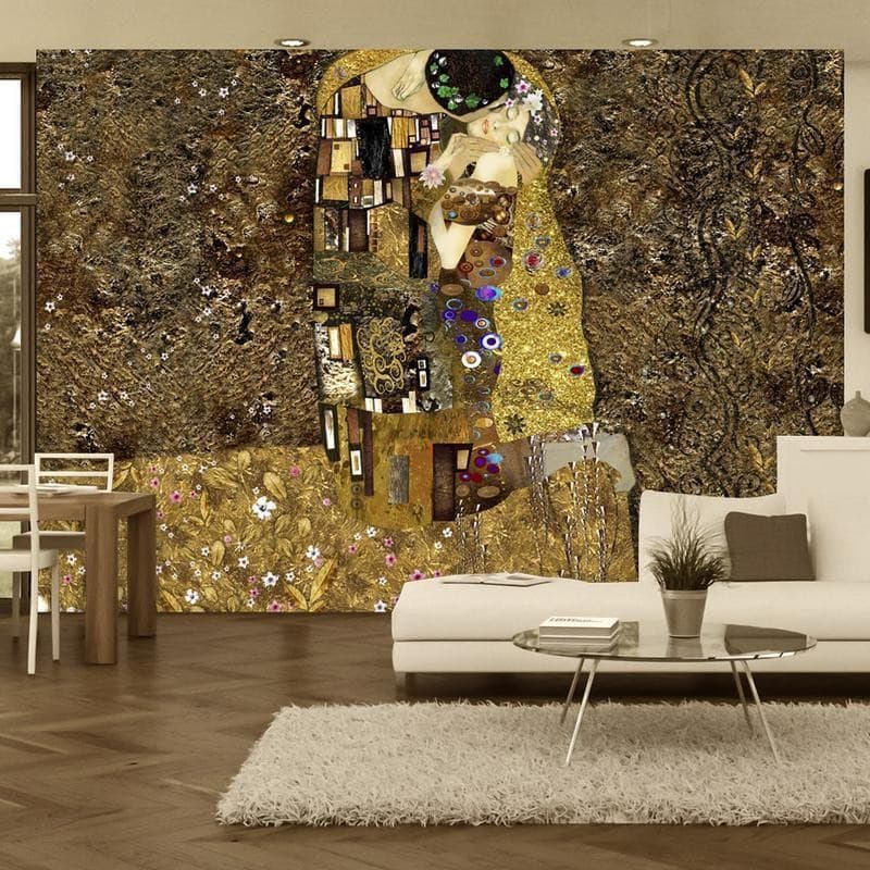 Fotomurale Klimt inspiration Golden Kiss in Carta da parati Collezione Casa - Trebisacce, commercioVirtuoso.it