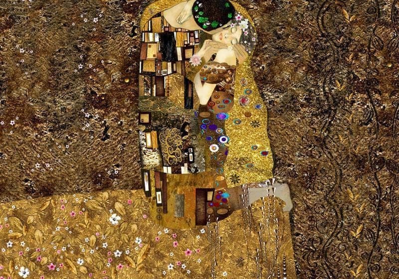 Fotomurale Klimt inspiration Golden Kiss in Carta da parati Collezione Casa - Trebisacce, commercioVirtuoso.it
