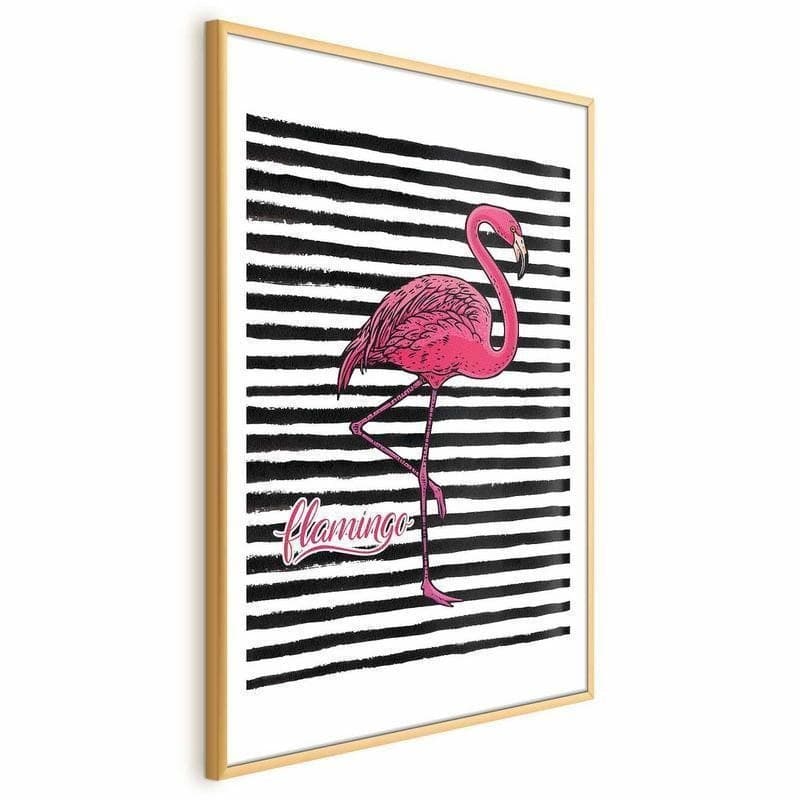 Poster - Black Stripes and Flamingo in Poster e stampe Collezione Casa - Trebisacce, commercioVirtuoso.it