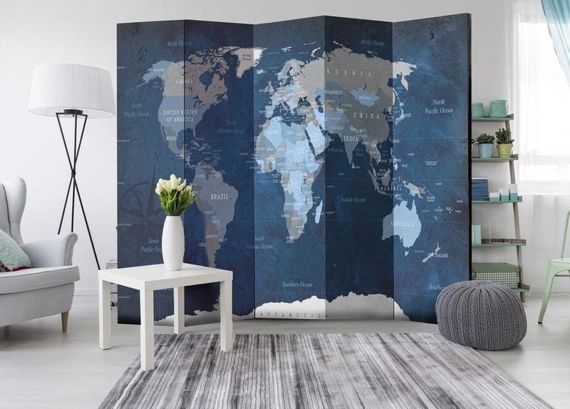 Paravento Dark Blue World [divisori da interno] in Paraventi Collezione Casa - Trebisacce, commercioVirtuoso.it