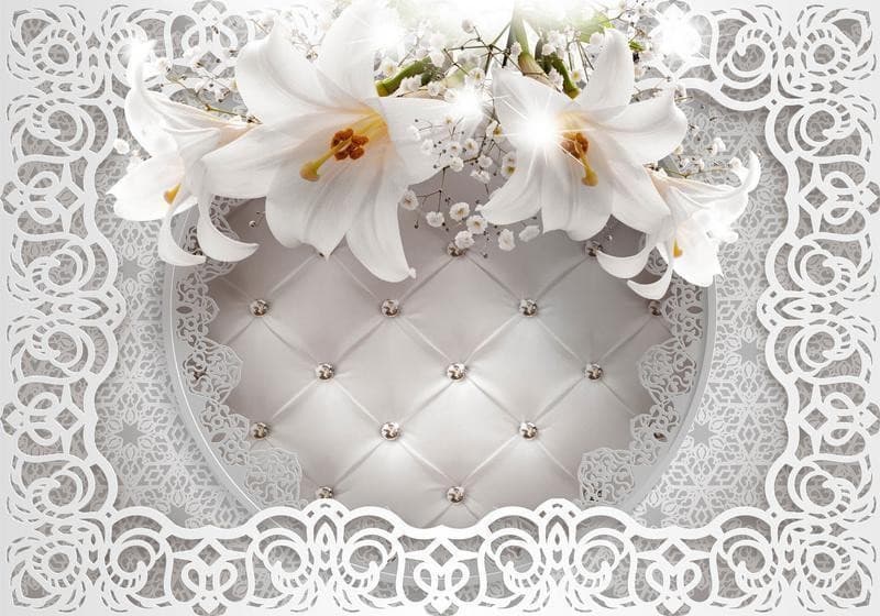 Fotomurale Lilies and Quilted Background in Carta da parati Collezione Casa - Trebisacce, commercioVirtuoso.it