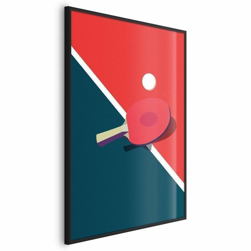 Poster - Table Tennis - Ball and Racket on a Table in Poster e stampe Collezione Casa - Trebisacce, commercioVirtuoso.it
