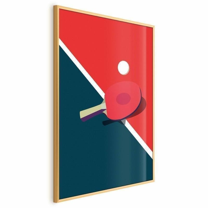 Poster - Table Tennis - Ball and Racket on a Table in Poster e stampe Collezione Casa - Trebisacce, commercioVirtuoso.it