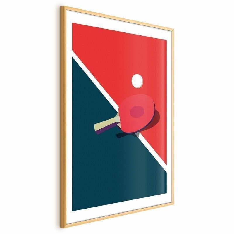 Poster - Table Tennis - Ball and Racket on a Table in Poster e stampe Collezione Casa - Trebisacce, commercioVirtuoso.it
