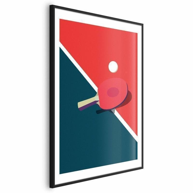 Poster - Table Tennis - Ball and Racket on a Table in Poster e stampe Collezione Casa - Trebisacce, commercioVirtuoso.it