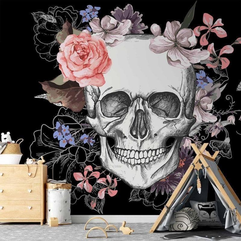 Fotomurale Skull and Flowers in Carta da parati Collezione Casa - Trebisacce, commercioVirtuoso.it