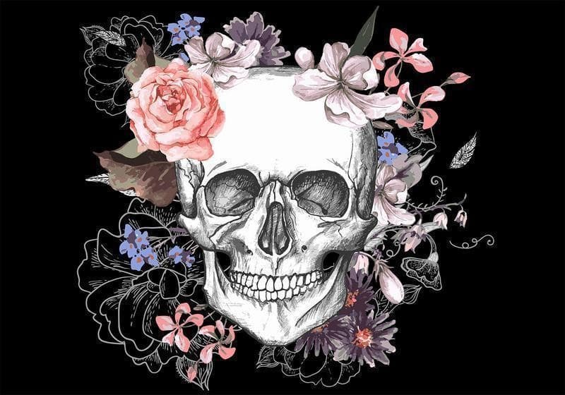 Fotomurale Skull and Flowers in Carta da parati Collezione Casa - Trebisacce, commercioVirtuoso.it