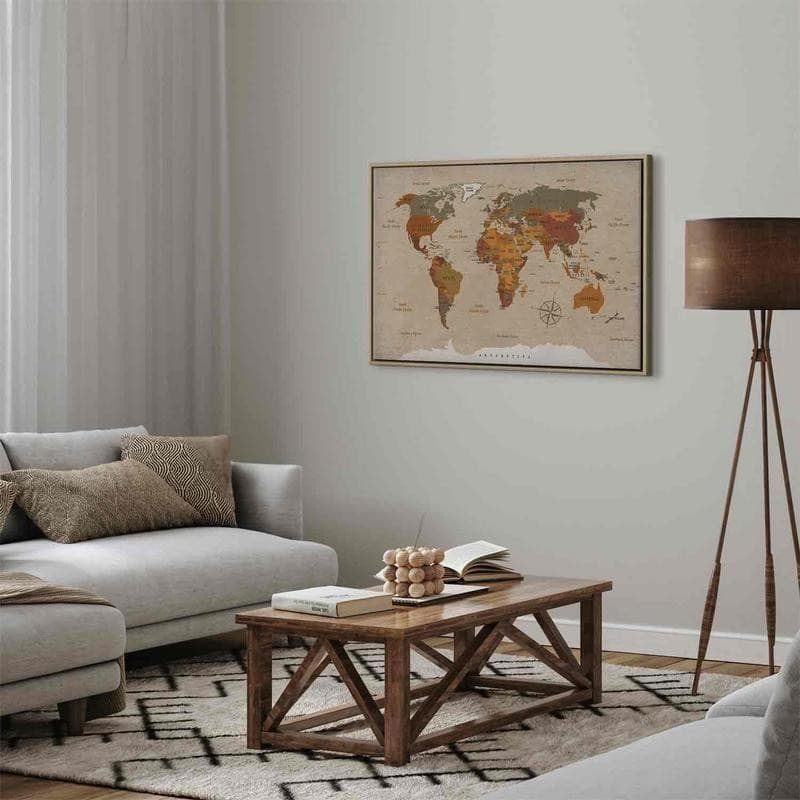 Quadro World Map: Beige Chic in Poster e stampe Collezione Casa - Trebisacce, commercioVirtuoso.it