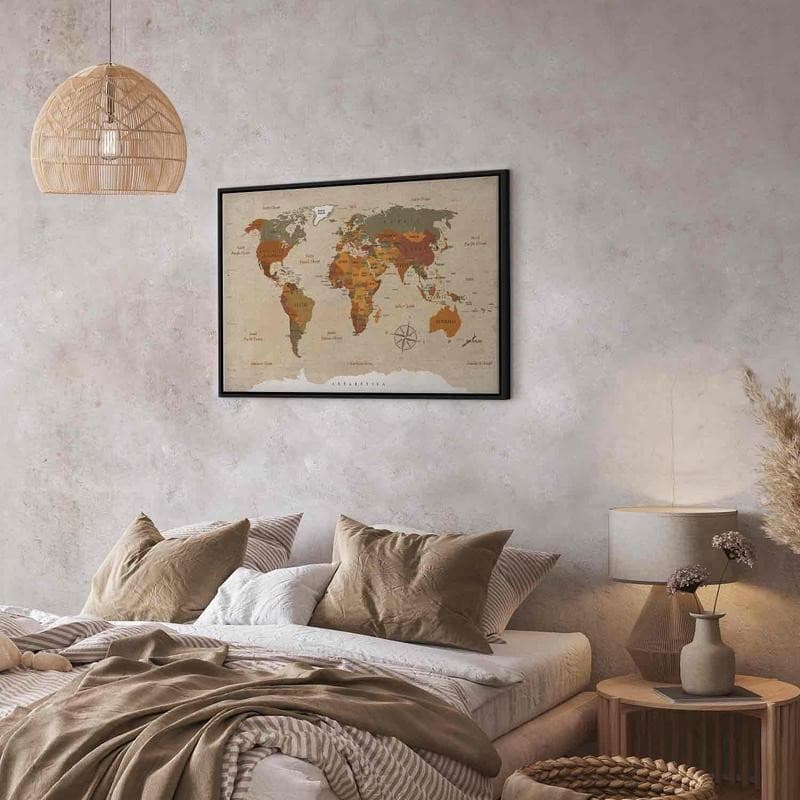 Quadro World Map: Beige Chic in Poster e stampe Collezione Casa - Trebisacce, commercioVirtuoso.it