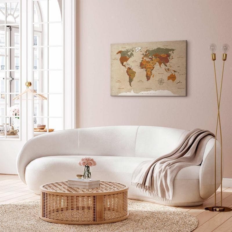 Quadro World Map: Beige Chic in Poster e stampe Collezione Casa - Trebisacce, commercioVirtuoso.it