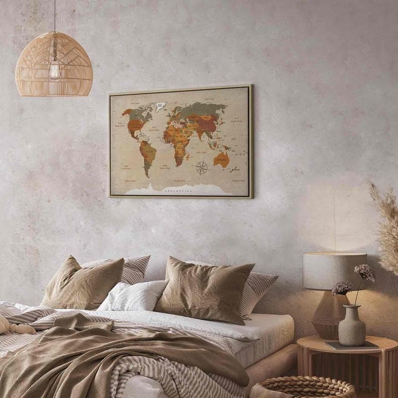 Quadro World Map: Beige Chic in Poster e stampe Collezione Casa - Trebisacce, commercioVirtuoso.it
