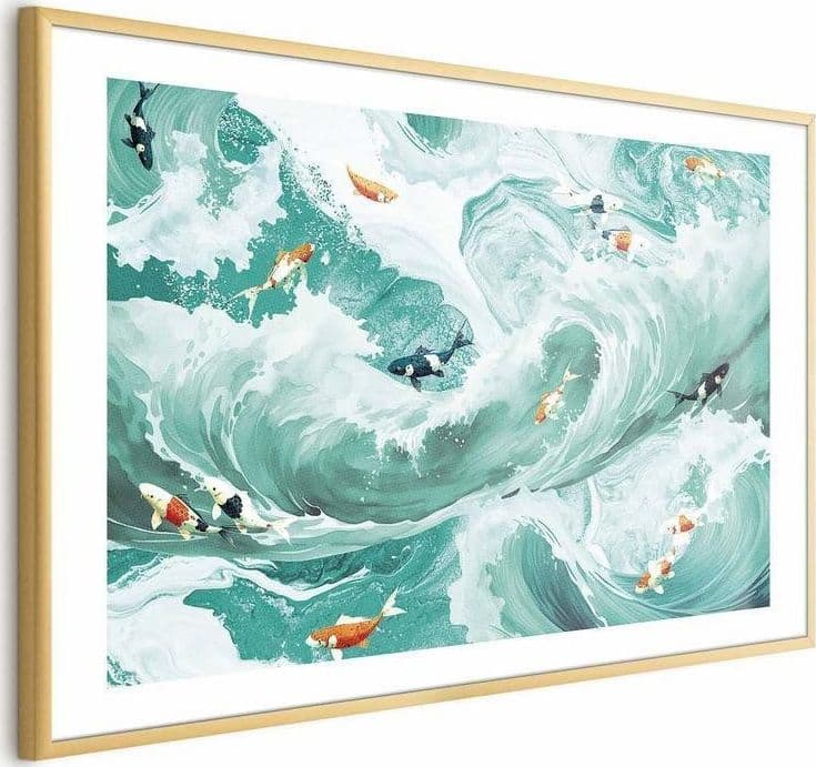 Poster - Fish and Waves in Poster e stampe Collezione Casa - Trebisacce, commercioVirtuoso.it