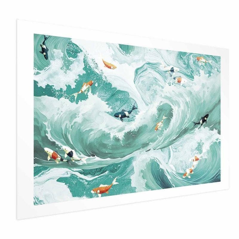Poster - Fish and Waves in Poster e stampe Collezione Casa - Trebisacce, commercioVirtuoso.it