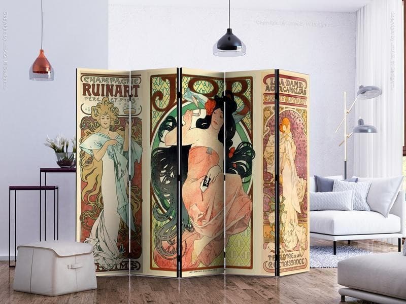 Paravento Alphonse Mucha. Women's II [Room Dividers] in Paraventi Collezione Casa - Trebisacce, commercioVirtuoso.it