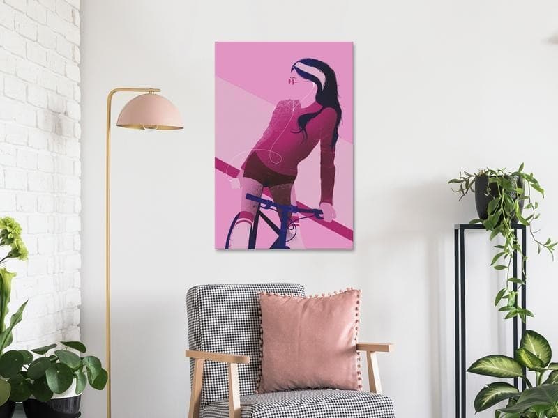 Quadro Woman on Bicycle (1 Part) Vertical in Dipinti Collezione Casa - Trebisacce, commercioVirtuoso.it
