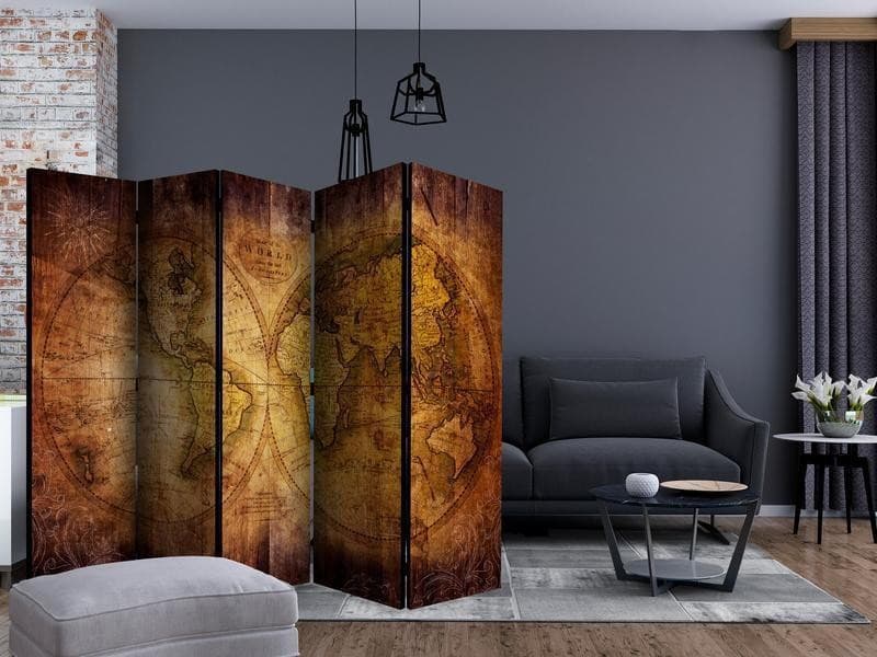 Paravento World on old map II [Room Dividers] in Paraventi Collezione Casa - Trebisacce, commercioVirtuoso.it
