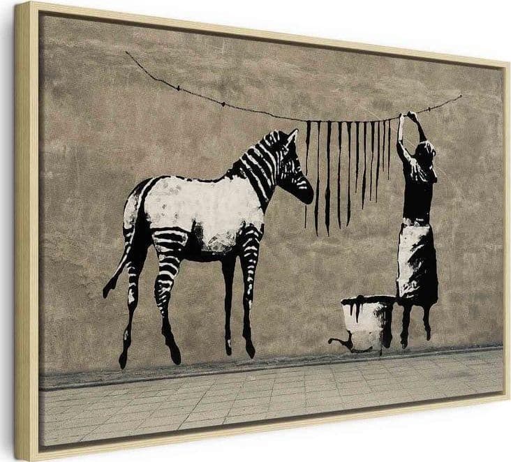 Quadro Banksy Washing Zebra on Concrete (1 Part) Wide in Poster e stampe Collezione Casa - Trebisacce, commercioVirtuoso.it