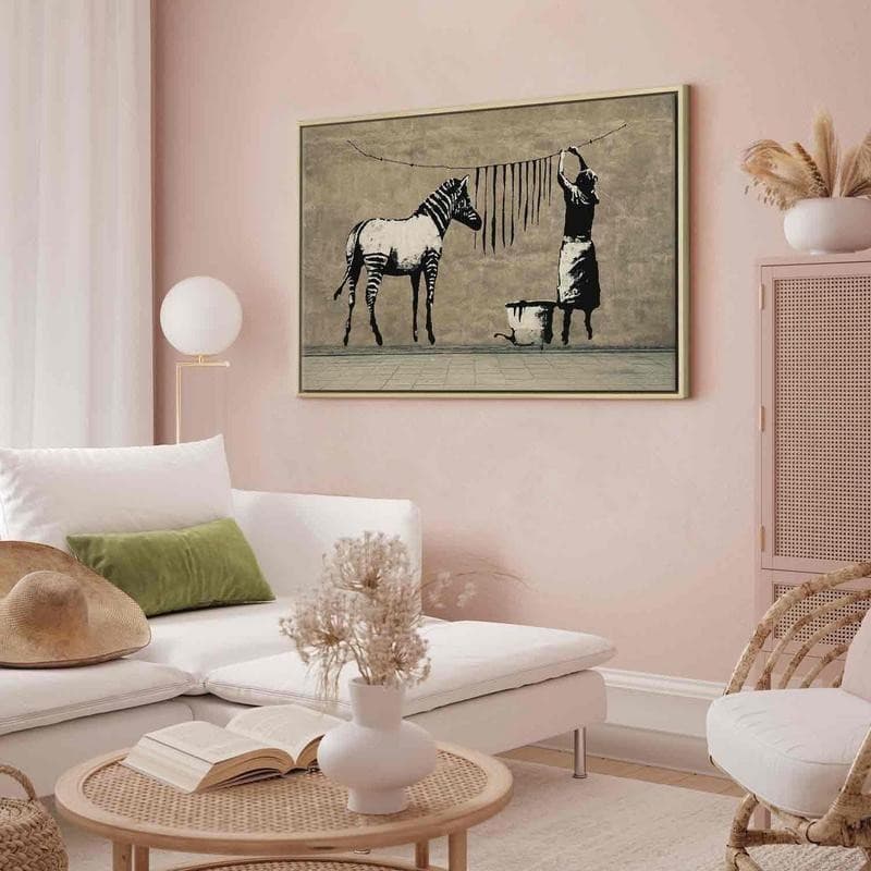 Quadro Banksy Washing Zebra on Concrete (1 Part) Wide in Poster e stampe Collezione Casa - Trebisacce, commercioVirtuoso.it