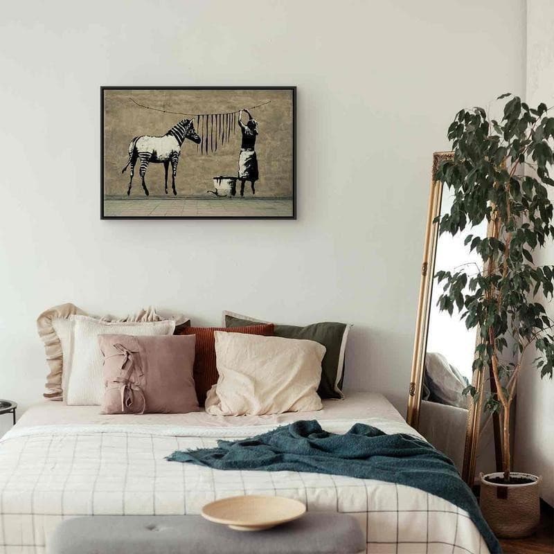 Quadro Banksy Washing Zebra on Concrete (1 Part) Wide in Poster e stampe Collezione Casa - Trebisacce, commercioVirtuoso.it