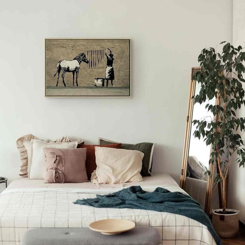 Quadro Banksy Washing Zebra on Concrete (1 Part) Wide in Poster e stampe Collezione Casa - Trebisacce, commercioVirtuoso.it