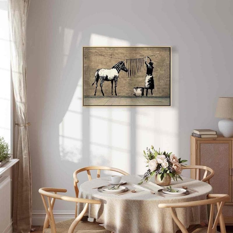 Quadro Banksy Washing Zebra on Concrete (1 Part) Wide in Poster e stampe Collezione Casa - Trebisacce, commercioVirtuoso.it