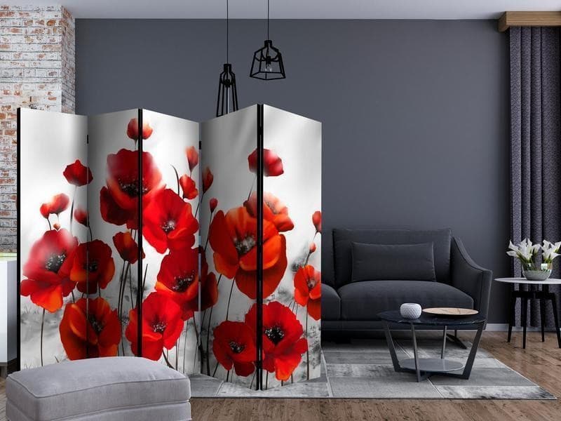 Paravento Poppies in the Moonlight II [divisori da interno] in Paraventi Collezione Casa - Trebisacce, commercioVirtuoso.it
