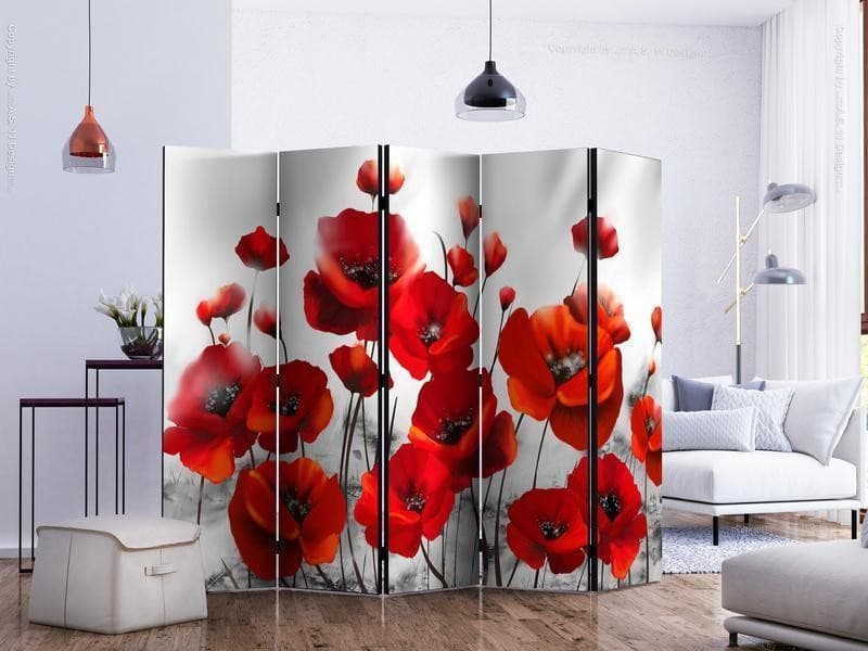 Paravento Poppies in the Moonlight II [divisori da interno] in Paraventi Collezione Casa - Trebisacce, commercioVirtuoso.it