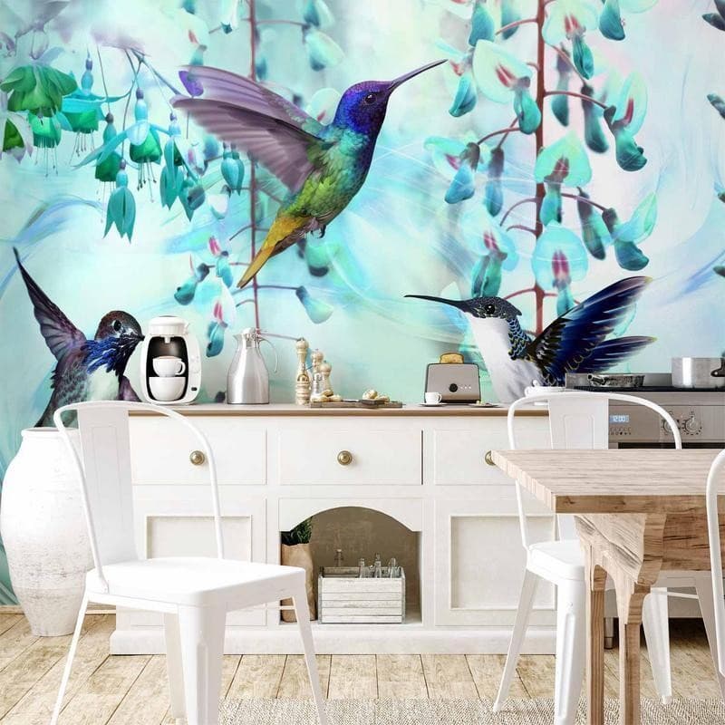 Fotomurale Flying Hummingbirds (Green) in Carta da parati Collezione Casa - Trebisacce, commercioVirtuoso.it