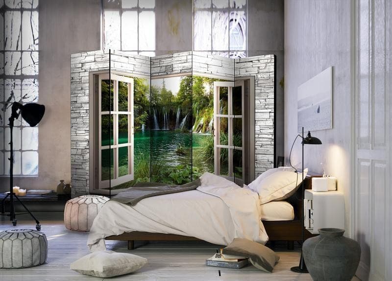 Paravento cascate verdi a cinque ante in Paraventi Collezione Casa - Trebisacce, commercioVirtuoso.it