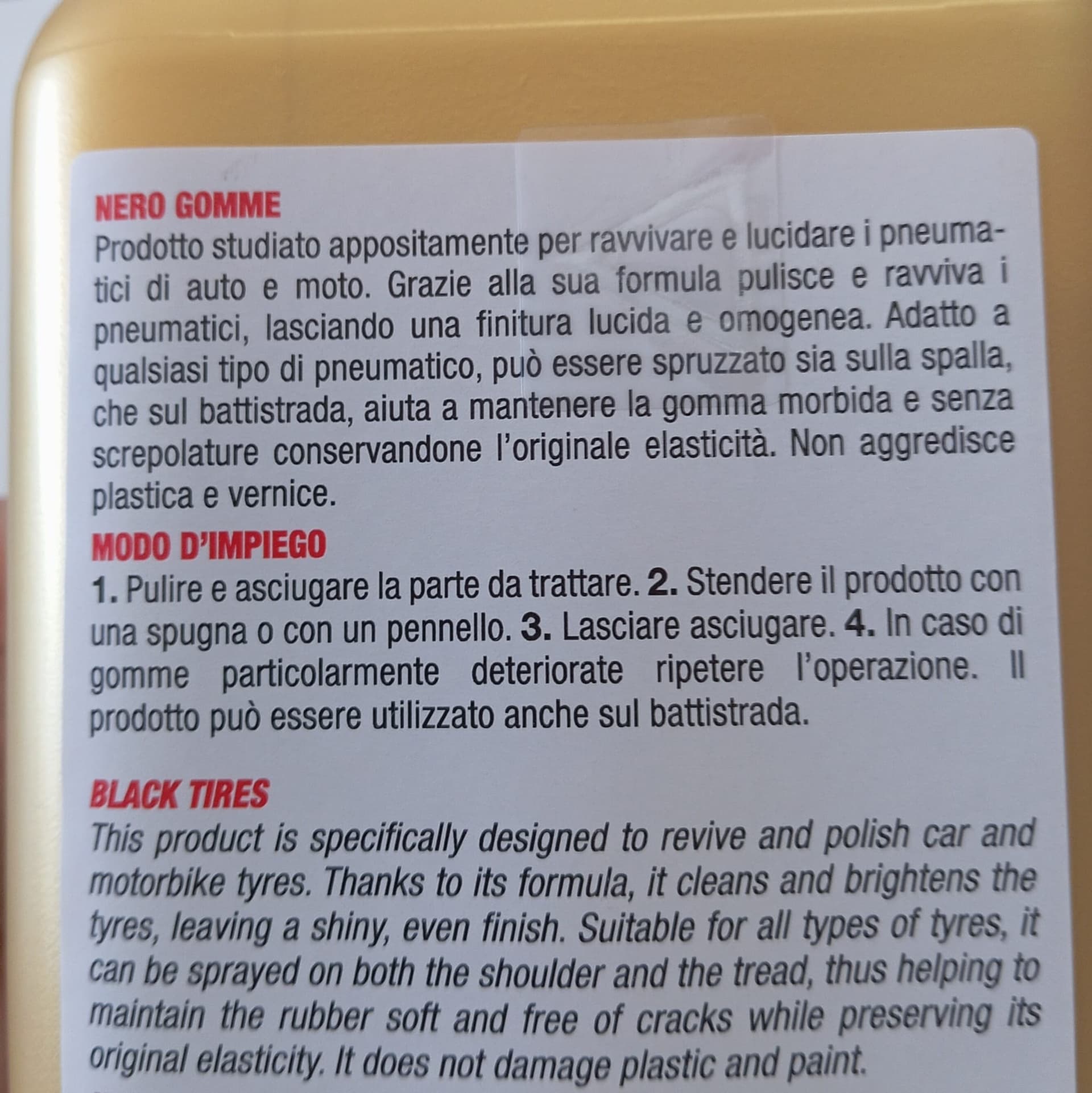 Smash 1lt nero gomme in Lucidi per pneumatici Aloiserw.com - Altomonte, commercioVirtuoso.it