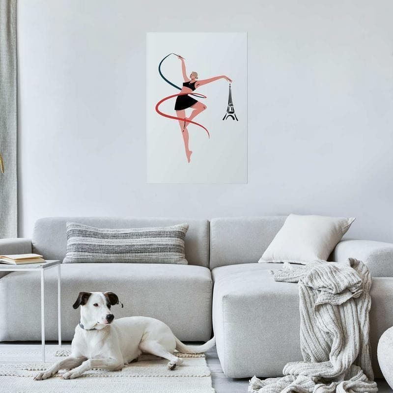 Poster - Illustration of a Woman with a Ribbon - Artistic Gymnastics in Poster e stampe Collezione Casa - Trebisacce, commercioVirtuoso.it