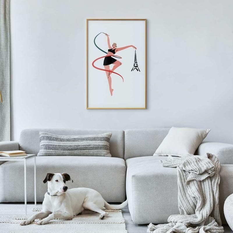Poster - Illustration of a Woman with a Ribbon - Artistic Gymnastics in Poster e stampe Collezione Casa - Trebisacce, commercioVirtuoso.it