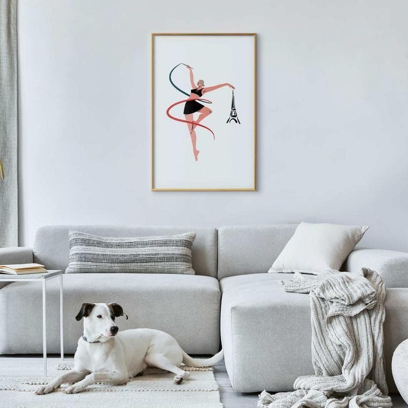 Poster - Illustration of a Woman with a Ribbon - Artistic Gymnastics in Poster e stampe Collezione Casa - Trebisacce, commercioVirtuoso.it