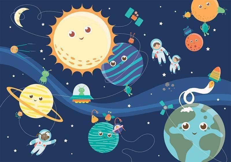 Fotomurale Happy Planets in Carta da parati Collezione Casa - Trebisacce, commercioVirtuoso.it