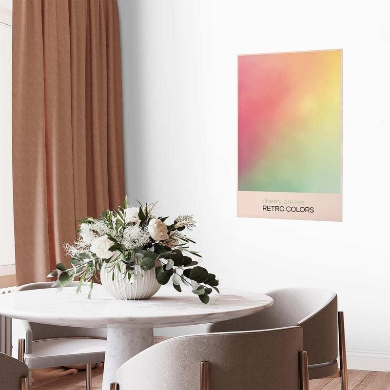 Poster - Cherry Breeze - Pastel Gradient in Soft, Retro Colors in Poster e stampe Collezione Casa - Trebisacce, commercioVirtuoso.it
