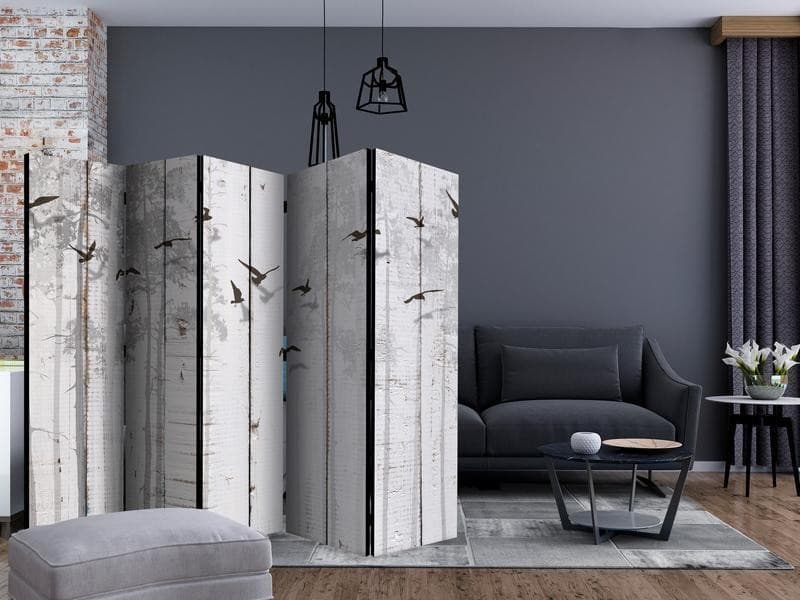 Paravento Birds on Boards II [Room Dividers] in Paraventi Collezione Casa - Trebisacce, commercioVirtuoso.it