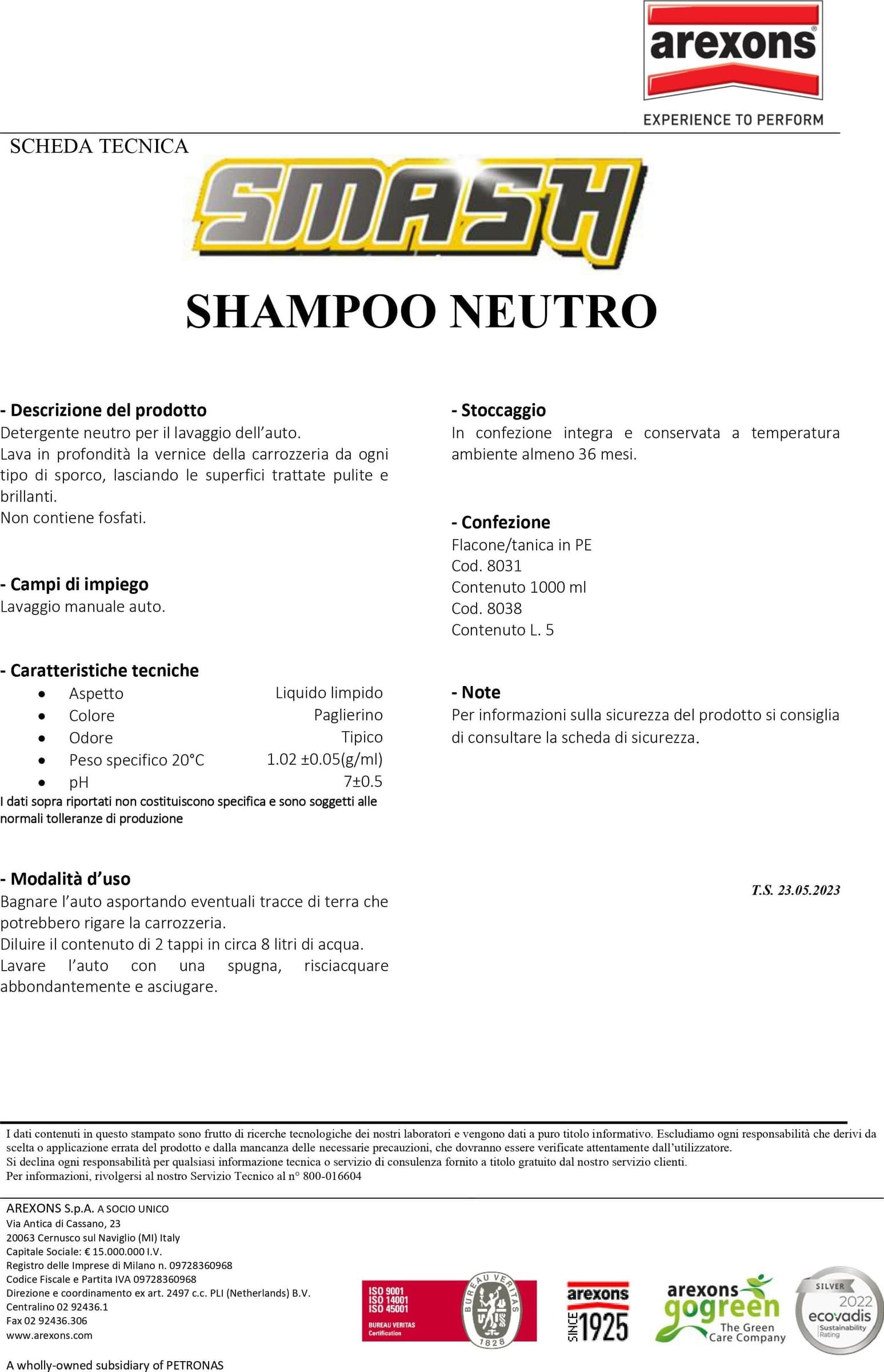 Smash 5lt shampoo detergente neutro per auto in Detergenti Aloiserw.com - Altomonte, commercioVirtuoso.it
