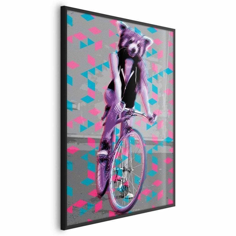 Poster - Raccoon on a Bicycle in Poster e stampe Collezione Casa - Trebisacce, commercioVirtuoso.it