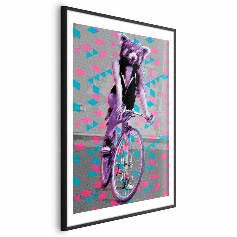 Poster - Raccoon on a Bicycle in Poster e stampe Collezione Casa - Trebisacce, commercioVirtuoso.it