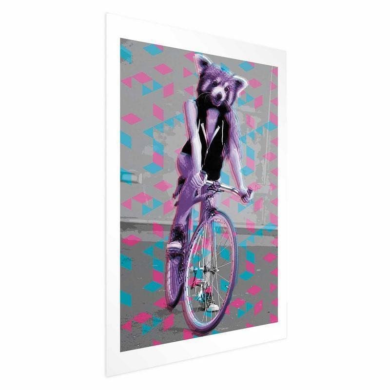 Poster - Raccoon on a Bicycle in Poster e stampe Collezione Casa - Trebisacce, commercioVirtuoso.it